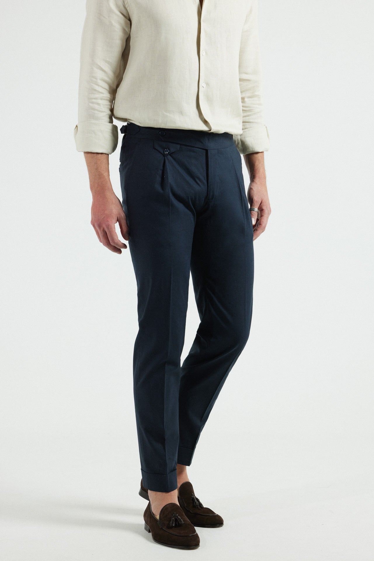 Walnut Blue Linen Pants