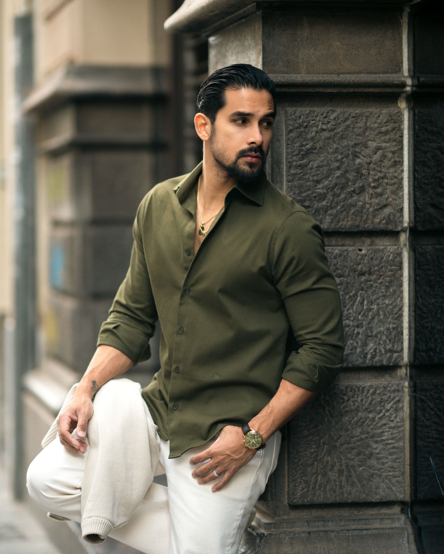 Green Torino Shirt. 100% CO. MADE IN SPAIN